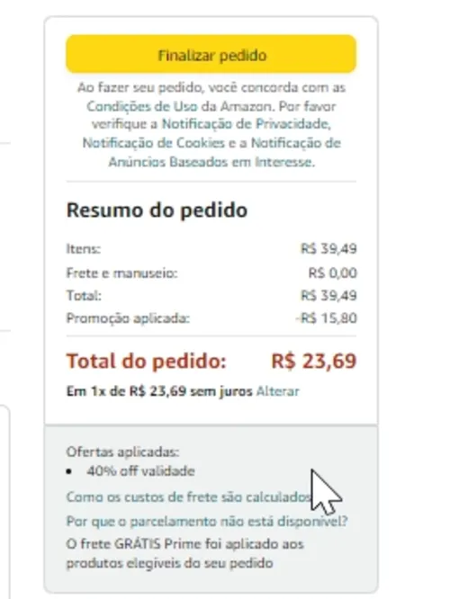 Imagem na descrição da promoção