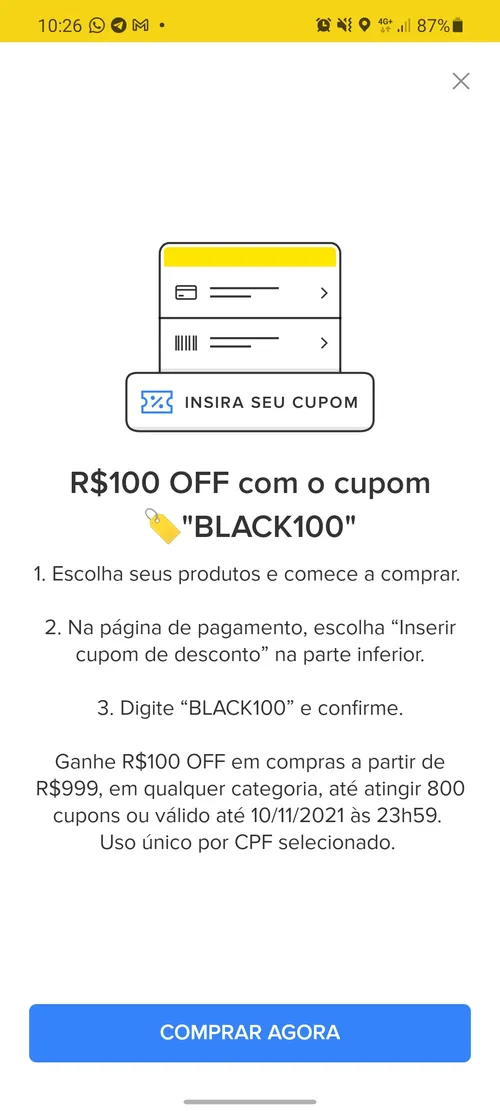 Imagem na descrição da promoção