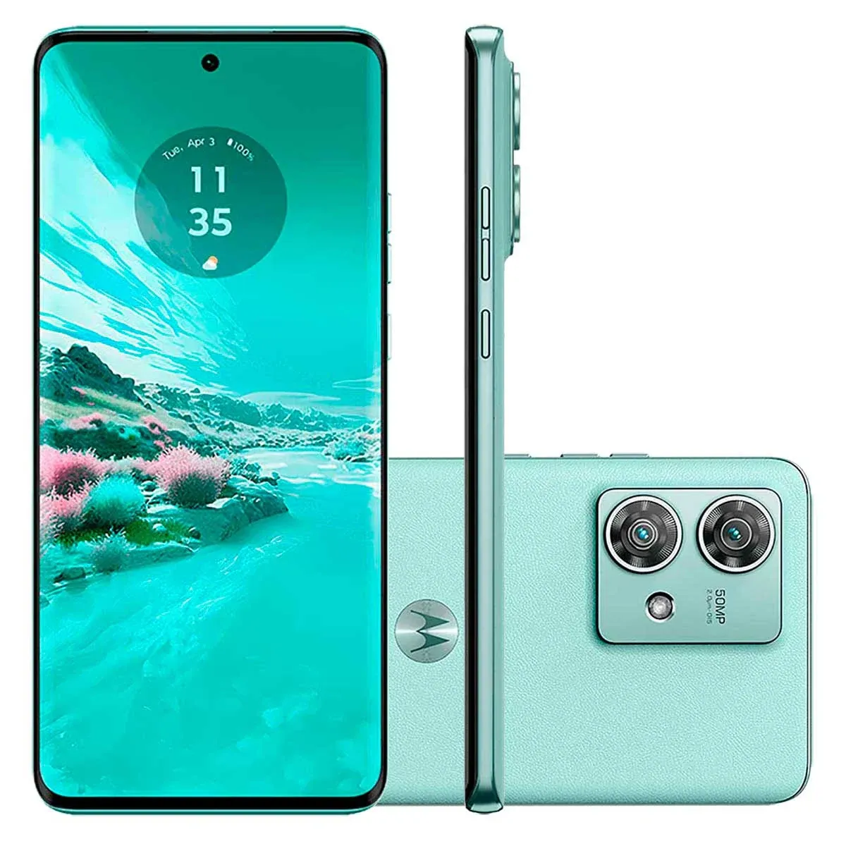 Imagem do produto Smartphone Motorola Edge 40 Neo 5G 256GB 8GB Ram - Soothing Sea - Vegan Leather