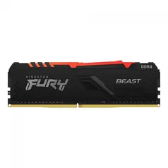 Memória DDR4 Kingston Fury Beast RGB, 8GB, 3200Mhz, Preto, KF432C16BBA/8