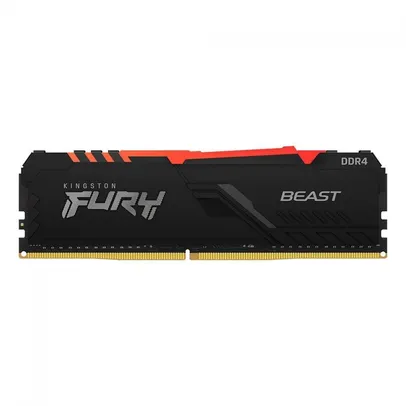 Memória DDR4 Kingston Fury Beast RGB, 8GB, 3200Mhz, Preto, KF432C16BBA/8