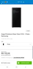 Capa Clear View preta S10 plus