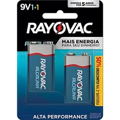 Bateria Rayovac Alcalina 9V com 2