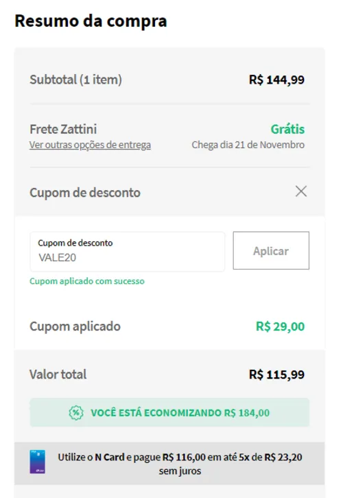 Imagem na descrição da promoção