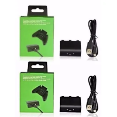 Kit Com 2 Baterias Carregador Usb Para Controle Xbox One por R$ 40