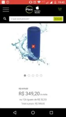 Caixa de Som JBL Flip 4, Bluetooth, 2x8 watts, à prova dágua, Azul - R$349