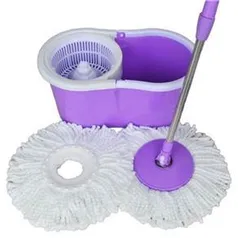 Kit Spin Mop De Limpeza Balde Com Esfregao Vassoura Com Centrifugador Completo Mop Com Rotação + Refil - LILÁS 39,44