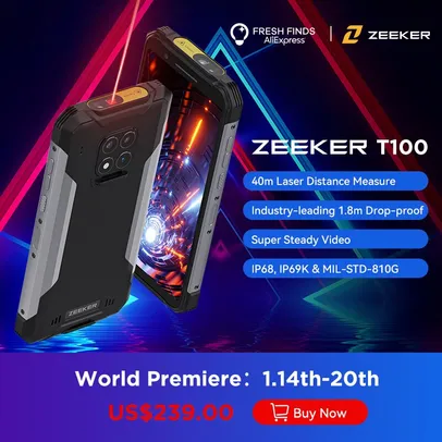 Smartphone ZEEKER T100 - 6GB + 128GB | Versão Global (Lançamento)