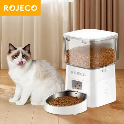 ROJECO Alimentador Automático Wi Fi Cat, 2L, Smart Pet Food Dispenser