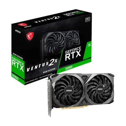 Placa de Vídeo RTX 3060 VENTUS 2X 8G OC MSI GeForce NVIDIA, 8GB GDDR6, DLSS, G-Sync, Ray Trancing