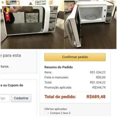 Microondas 20L Espelhado 220V Midea (na compra de 3) - R$230