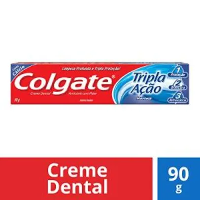 [FRETE GRATIS PRIME] Creme Dental Colgate Tripla Ação Hortelã 90g | R$2,50