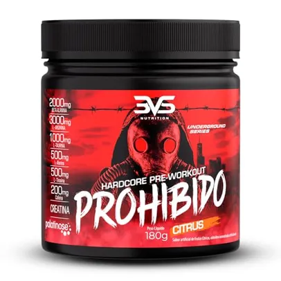 3VS Nutrition Pré Treino Prohibido 180g Sabor Citrus