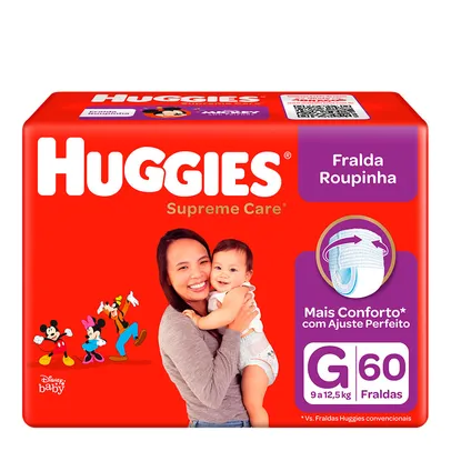 3 Pacotes Fralda Huggies Roupinha Supreme Care G 60 | R$105