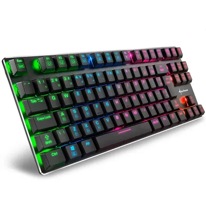 Teclado Mecânico Gamer Sharkoon PureWriter TKL RGB, Switch Kailh Red, ABNT