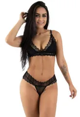 Conjunto Diluxo Sol Sem Bojo - Preto R$27