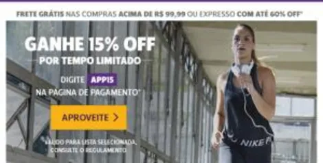 15% OFF em Produtos Selecionados na Netshoes