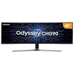 Monitor Gamer Curvo Samsung Odyssey G9 49" DQHD, 240Hz, 1ms, HDMI, DP, HDR, G-Sync, Freesync, Branco