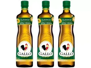 Kit Azeite de Oliva Gallo Clássico Extravirgem - 3 Unidades de 500ml Cada