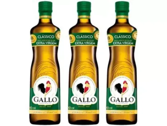 Kit Azeite de Oliva Gallo Clássico Extravirgem - 3 Unidades de 500ml Cada