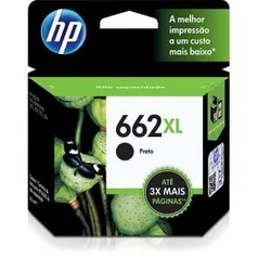 Cartucho de Tinta HP 662 XL - Alto Rendimento - Preto - CZ105AB - HP - R$57