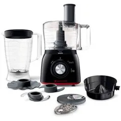 Multiprocessador de Alimentos 7 em 1 Philips Walita RI7632 650W 2Velocidades Preto e Vermelho 110V