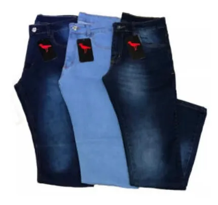Kit Com 3 Calça Jeans Masculina Slim Original Elastano | R$120