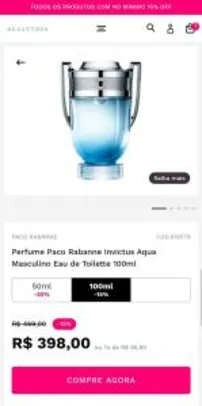 Perfume Paco Rabanne Invictus Aqua Masculino Eau de Toilette 100ml | R$398