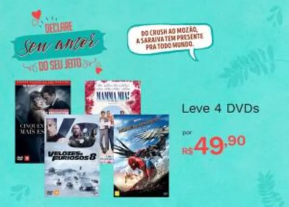 LEVE 4 DVDs por $ 49,90