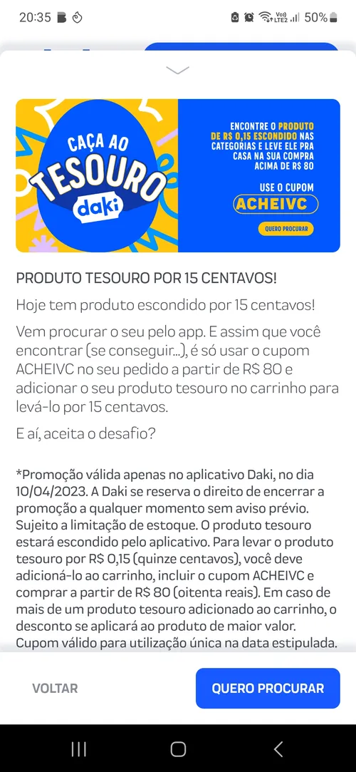 Imagem na descrição da promoção