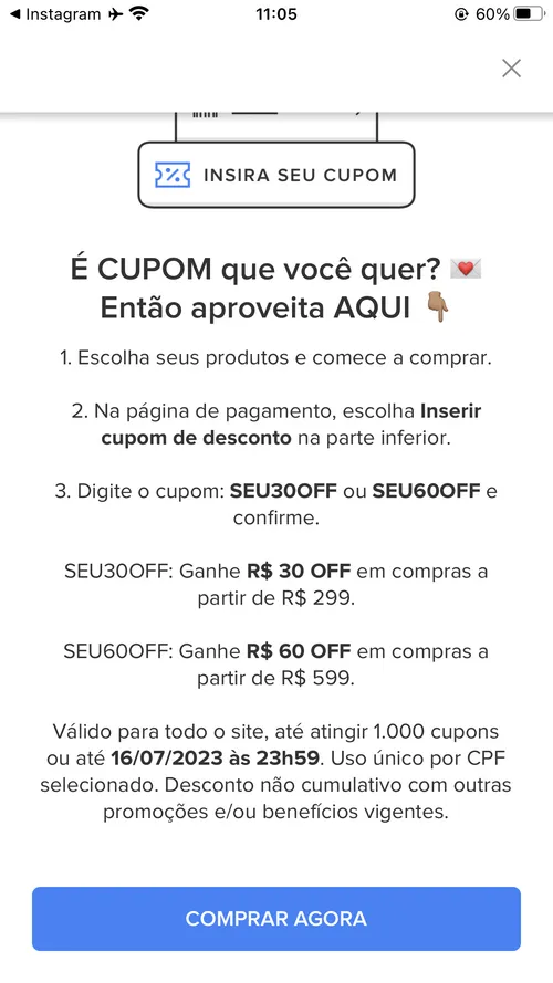 Imagem na descrição da promoção