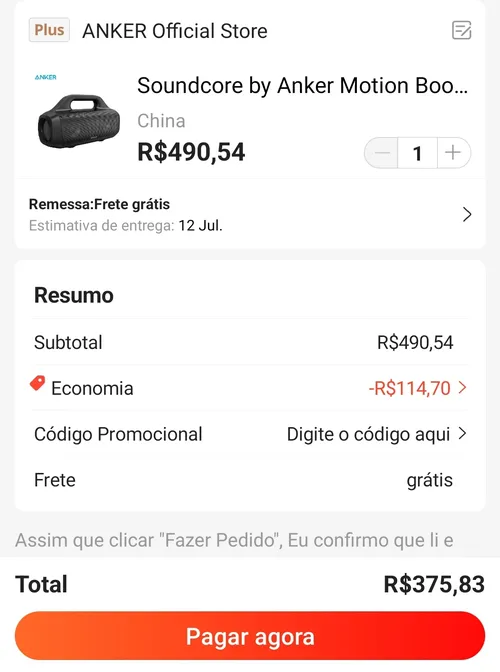 Imagem na descrição da promoção