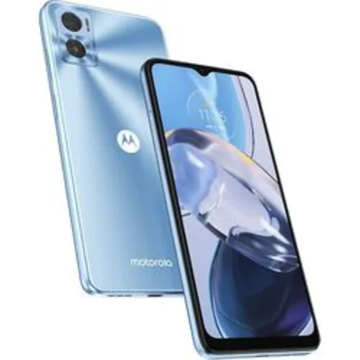 ( Ame SC R$ 445) Smartphone Motorola E22 64GB  4GB ram 4G  câmera dupla selfie 5MP AZUL