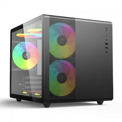 Foto do produto Gabinete Gamer Aquarius C3Tech MT-G710BK Sem Fonte