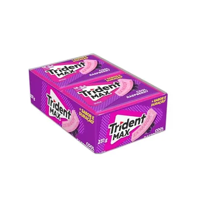 (R$28,49 Levando 2 = R$ 56,98) Chiclete Trident Max Cool Raspberry Sem Açúcar - Caixa com 14 unid. de 16,5g