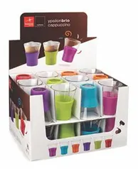 Ypsilon Brio Copo para Cappuccino com Suporte Silicone Bormilo Rocco Transparente 24 PCS | R$23