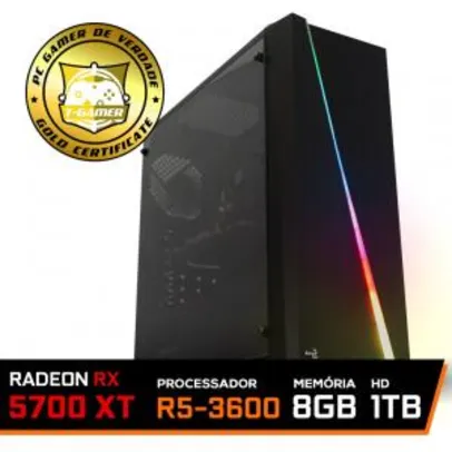 Pc Ryzen 5 3600, Radeon RX 5700 XT 8GB / DDR4 8GB / HD 1TB / 600W / RZ3