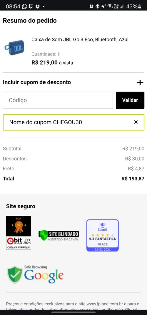 Imagem na descrição da promoção