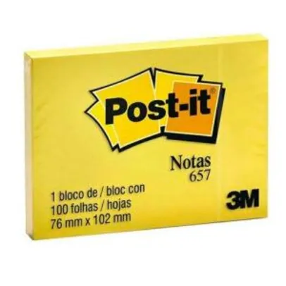 Post-it amarelo - 76x102mm, 6 Blocos de 100 Folhas | R$30