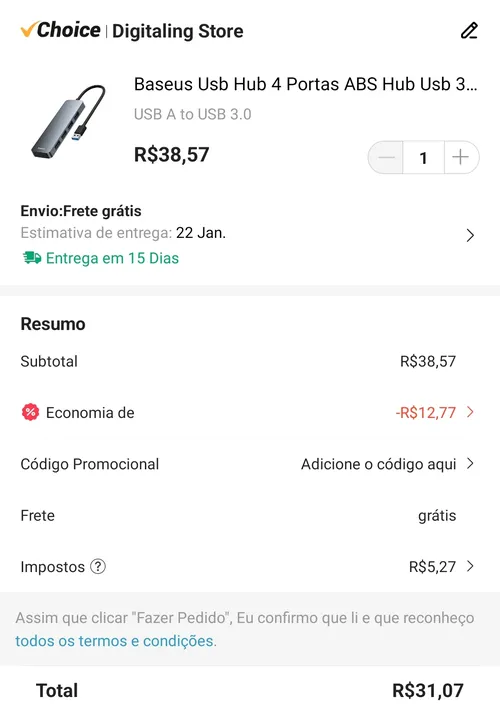 Imagem na descrição da promoção