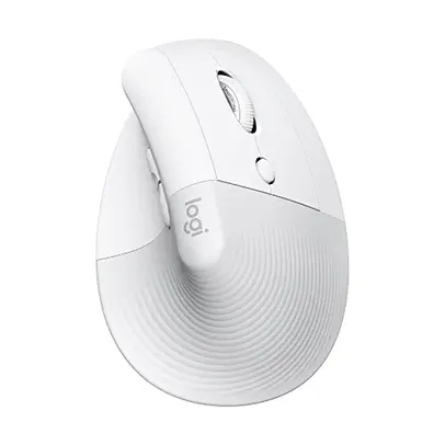 Mouse Sem Fio Logitech Lift Vertical com Design Ergonômico para Redução de Tensão Muscular.