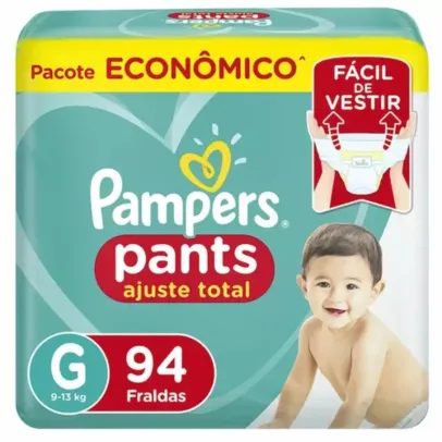 Fralda Pampers Pants Ajuste Total G - 94 Unidades na compra de 3 unidades sai por R$99 cada