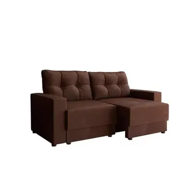 Sofá 2 Lugares Retrátil Lubeck Suede Marrom 140 cm - Marrom