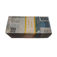 Nota Dinheiro 100 Reais Cédulas Sem Valor Pacote Com 100 Un (SEM VALOR MONETÁRIO)