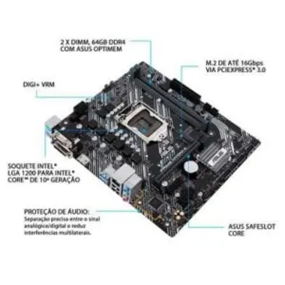 Placa mãe Asus H410M-A socket 1200 10° geração Intel | R$500