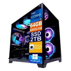 PC Gamer, Intel I9 14900k, 64GB Memória RAM, DDR5, SSD 2tb M2 Nvme, Placa Mãe B760m, Fonte 700w, Water Cooler 240mm