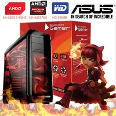 Computador Cpu Pc Gamer A4 6300 Dual Core 3.9 Ghz HDMI 4Gb Ati Radeon HD 8370D Bg-024