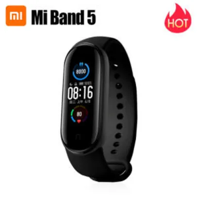 (Cupom + Cashback R$167) Smartband Xiaomi Miband 5 - Versão Global (Compra Internacional) R$178