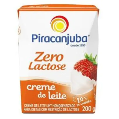 [APP + CLUBE DA LU] Creme De Leite Piracanjuba Zero Lactose 200g | R$ 2