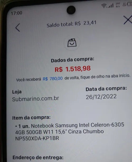 Imagem na descrição da promoção